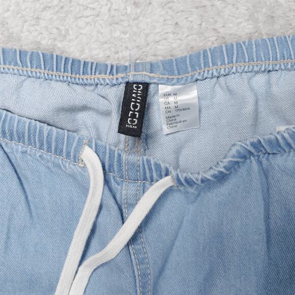 H&M Blue Wash Wide Leg Pull On Jeans Denim Pants Womens Size M - Picture 4 of 12